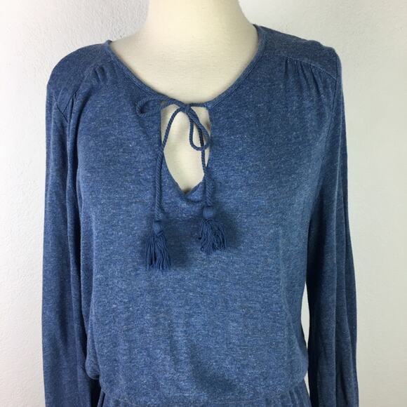 Boden Blue Knit Long Sleeve Pop Over  Dress 12 Long - Picture 2 of 6